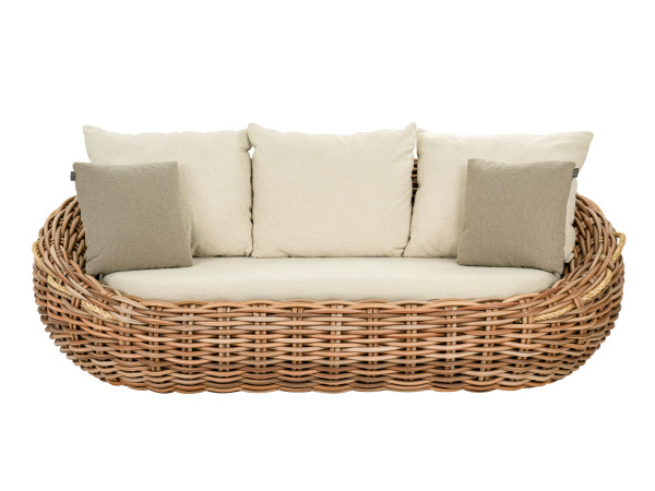 Apple Bee Cocoon Lounge Sofa Boucle Cream inkl. Kissen 236x130x78cm