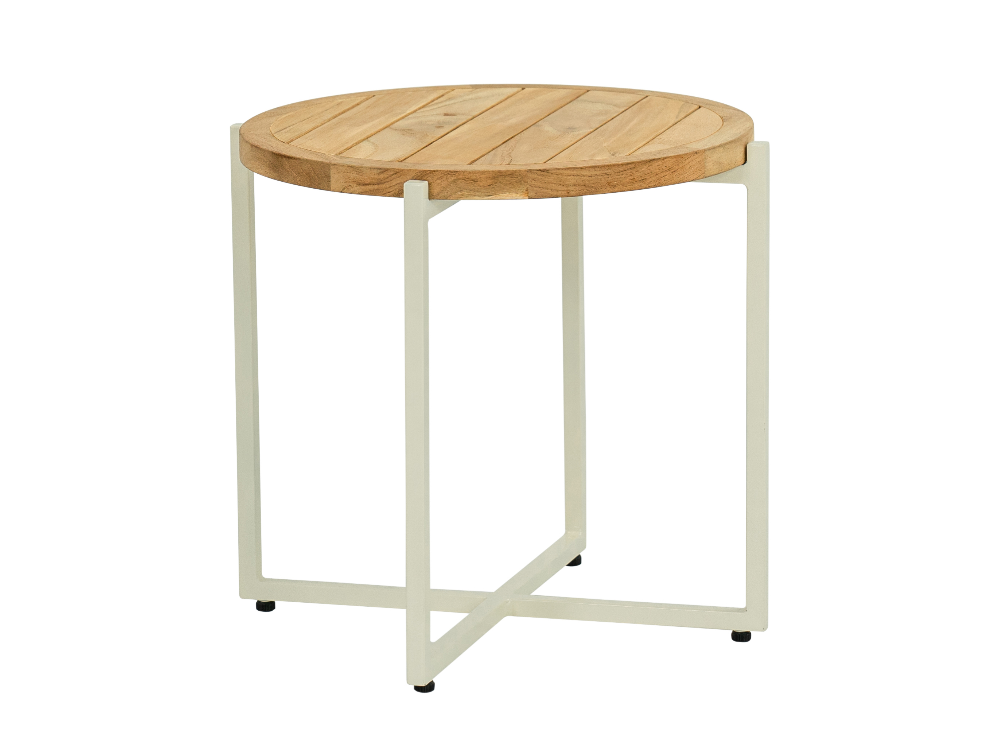 Apple Bee Condor Loungetisch 54x50cm Aluminium Oyster mit Teakplatte