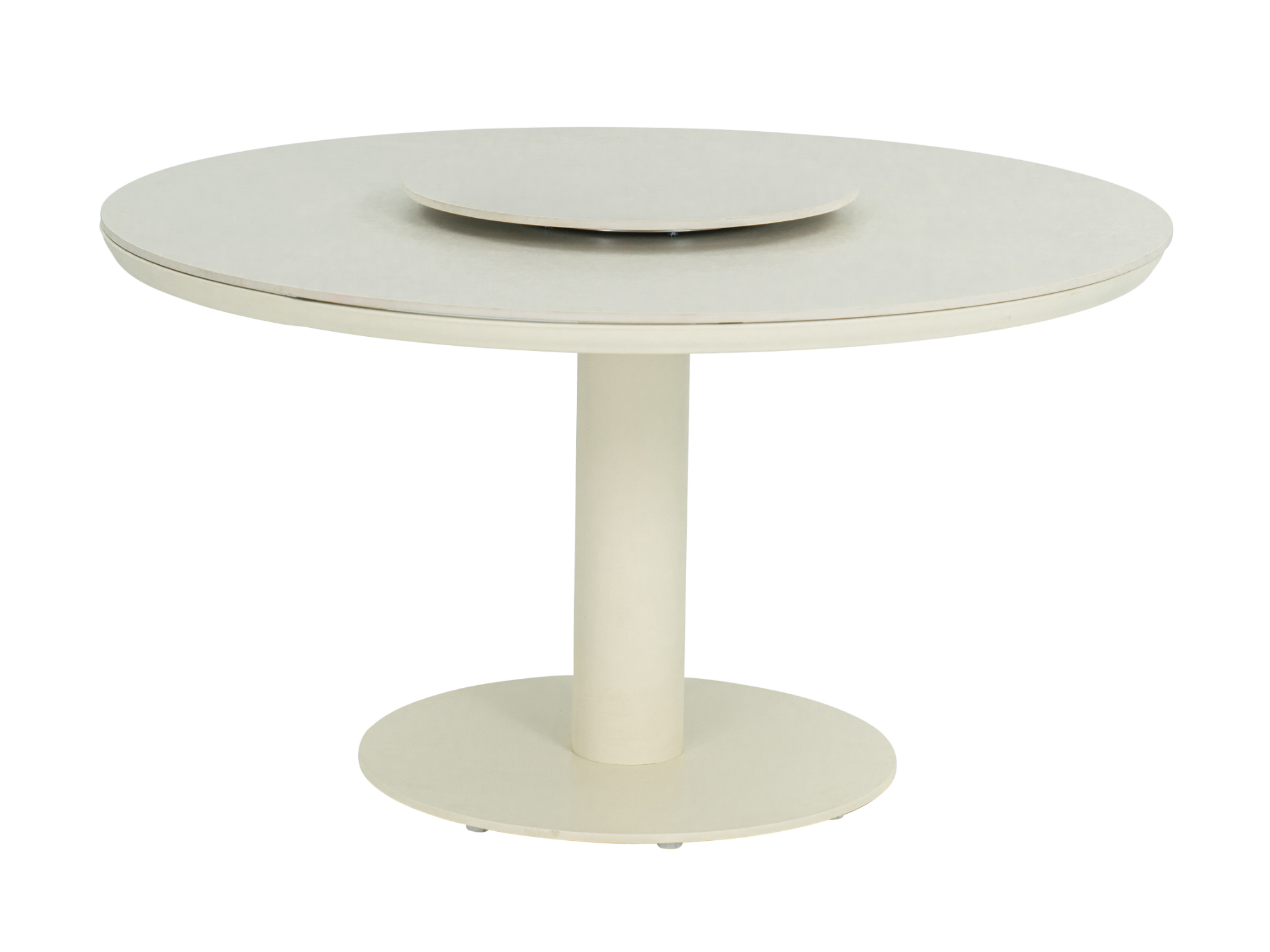 Apple Bee Melville Dining Tisch 140cm rund sintered stone oyster mit Drehplatte