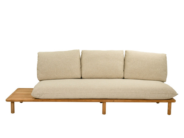 Apple Bee Sling 3-Sitzer Sofa Ablage rechts ca. 242cm Teakholz Cotton Flower