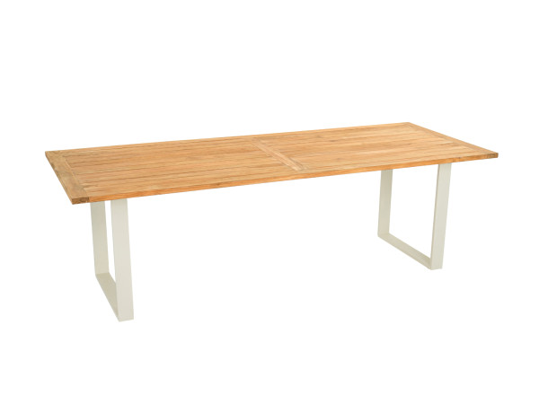 Apple Bee Condor Dining Tisch 190x95cm Alu oyster mit Teakplatte